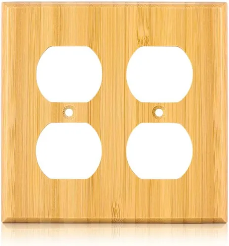 Miniatura 21 de 4 placas de interruptor de luz de palanca simple de madera maciza de 4.5 x 2.76 pulgadas, cubierta de interruptor de luz de bambú de calidad