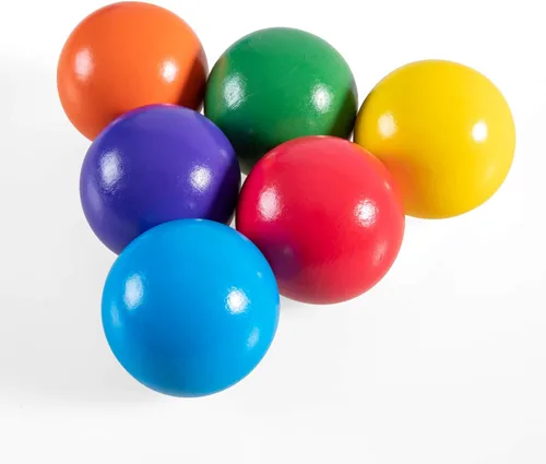 Miniatura 3 de Bolas Montessori de madera arcoíris de 1.8 pulgadas, juguetes de bolas de madera coloridas/pastel/natural para niños pequeños y bebés
