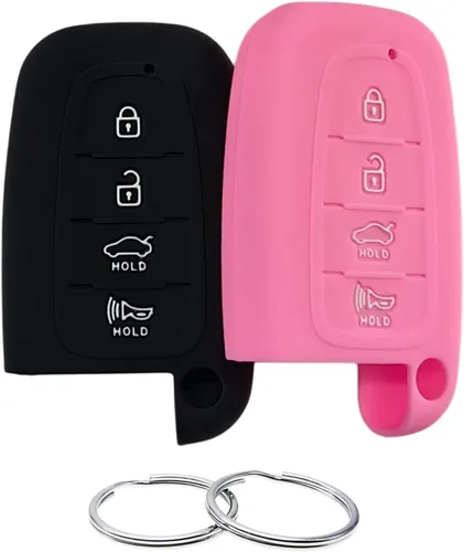 Miniatura 12 de REPROTECTING Funda de Llavero de Goma de Silicona Compatible con Hyundai Azera Elantra GT Equus Genesis Santa Fe Tucson Veloster Veracruz Kia Forte