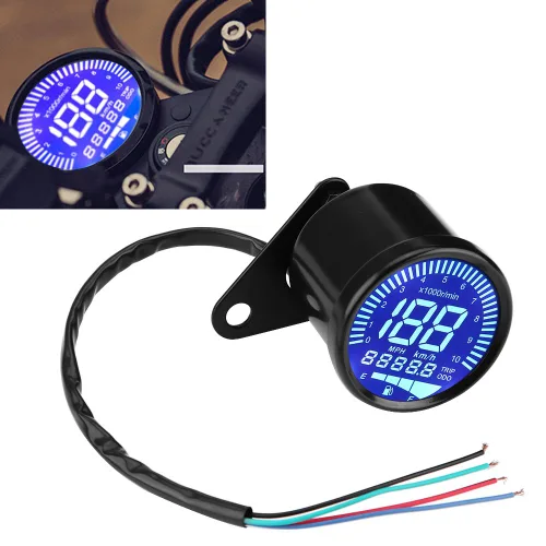 Miniatura 5 de Keenso 2.6 "Velocímetro universal para motocicleta, tacómetro LED, medidor de nivel de aceite