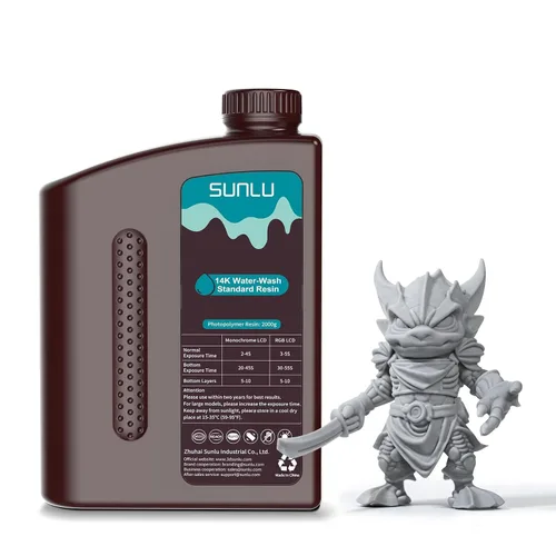 Miniatura 16 de SUNLU - Resina lavable al agua de 1000 g, resina de impresora 3D de curado rápido para impresoras 3D de resina LCD DLP SLA, resina de fotopolímero