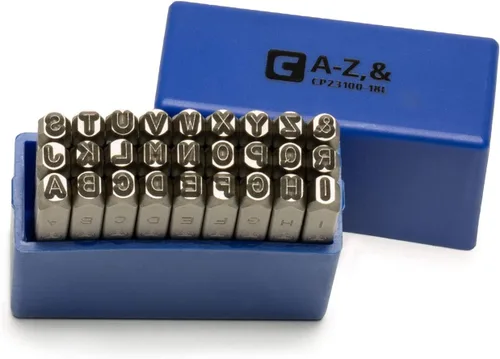 Miniatura 14 de Capri Tools Juego profesional de sellos de letras y números de 1/4 pulgadas, 36 piezas
