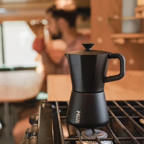 Miniatura 7 de MiiR Nueva olla Moka estándar, 10 onzas, cafetera duradera para preparar café expreso rico