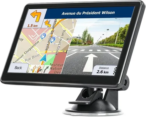 Navegador GPS para automóvil, camión, RV, sistema de navegación GPS con pantalla táctil de 7 pulgadas, mapa 2026 con guía de voz, alerta de
