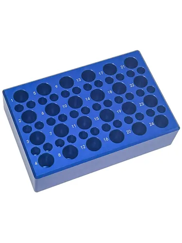 MUHWA Bloque de enfriamiento de aluminio de 60 pozos, ajuste de 24 pocillos para tubos de centrífuga de 0.0 fl oz, ajuste de 36 pozos para tubos de