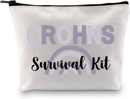 G2TUP Crohns Disease Concientización Regalo Crohns Survival Kit Bolsa de Maquillaje Colitis Guerrero Bolsa Cosmética Regalo Enfermedad Crónica