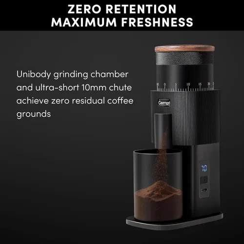 Miniatura 4 de Wirsh Geimori T38 - Molinillo de café eléctrico portátil, con batería de 3600 mAh y ajuste continuo para expreso, vertido, prensa francesa, dosis