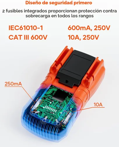 Miniatura 3 de Multímetro digital con auto-rango Crenova MS8233D, instrumento de medición electrónica, detector de voltaje CA, medidor portátil de Amp / Ohm