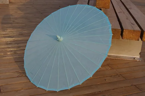 Miniatura 46 de Parasol de tela de bambú liso, ideal para recuerdos de fiesta de boda (fucsia)