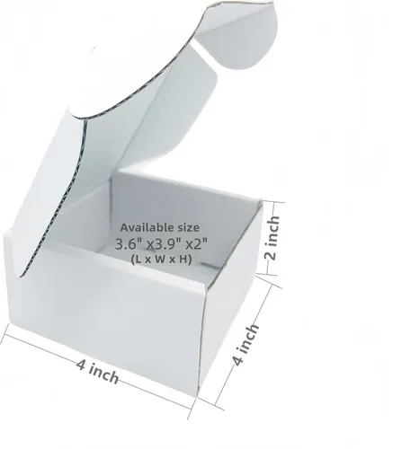 Miniatura 2 de Caja Blanca Pequeña 4 x 4 x 2 Pulgadas Paquete de 50 Cajas Reciclables de Cartón Corrugado para Envío de Regalos Almacenamiento Embalaje Empresarial