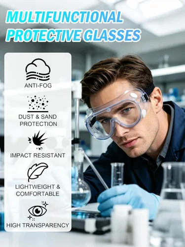 Miniatura 2 de 1 paquete de gafas de seguridad antivaho, gafas de seguridad protectoras, protección para los ojos