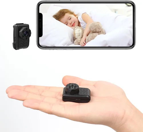 Mini cámara inalámbrica con cámaras de vigilancia pequeñas de 1080P, clip trasero, grabadora de video portátil con visión nocturna por infrarrojos,