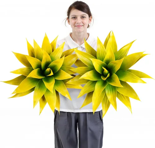 Miniatura 20 de Velener Plantas artificiales de agave falsas, Plantas suculentas falsas para decoración de habitaciones, tallos de plantas de agave sintético sin