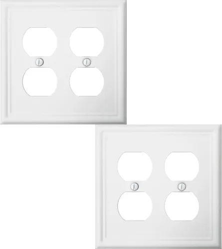 Miniatura 12 de OKAWYC Cubierta de Interruptor de Luz Triple Toggle Luca Placa de Pared Metálica, Paquete de 2 Blanco 3 Gang, Cubierta de Interruptor de Luz Placa