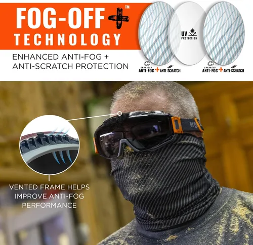 Miniatura 4 de Ergodyne Skullerz MODI - Gafas de seguridad protectoras OTG, ventilación indirecta, antiniebla, resistentes a los arañazos