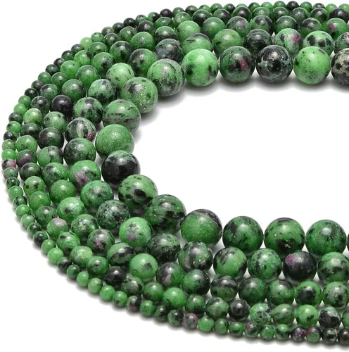Miniatura 6 de JM Design Rubí Zoisite Cuentas redondas lisas 0.157 in 15.5" Hebra para la fabricación de joyas