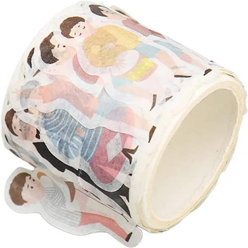 Miniatura 9 de Juego de cintas Washi, 8 rollos de cintas Washi de 1.378 in de ancho, cinta decorativa impresa para conciertos, múltiples formas irregulares