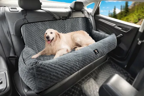Miniatura 8 de Asiento de automóvil para perros pequeños y medianos, desmontable lavable, asiento elevador de seguridad para mascotas, cómodo, ultra suave y Gris