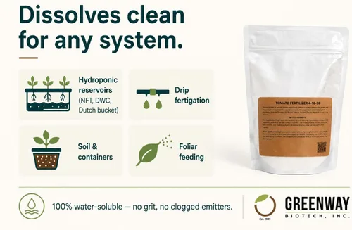 Miniatura 6 de Greenway Biotech, Inc. Fertilizante de tomate 4-18-38 en polvo, soluble en agua con micronutrientes quelados para tomates, pimientos y berenjenas