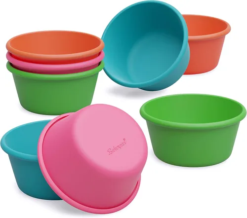 Miniatura 3 de Bakerpan Forros de silicona para magdalenas grandes para hornear, juego de 8 tazas grandes de 3.5 pulgadas para freidora de aire y forros