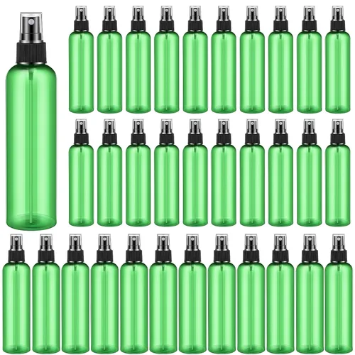 Miniatura 8 de Eccliy 32 botellas de spray de 8 onzas, botellas de limpieza de niebla fina, pulverizador de viaje de plástico vacío transparente, rociador Ámbar