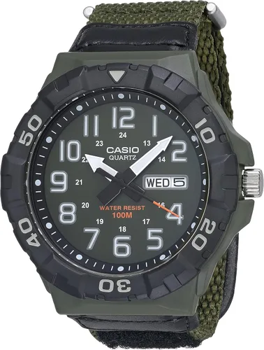 Miniatura 12 de Casio MRW200H Series Men's Analog Watch Sporty Design 100 Meter Water Resistance Date Display Rotary Bezel Regular Time Keeping