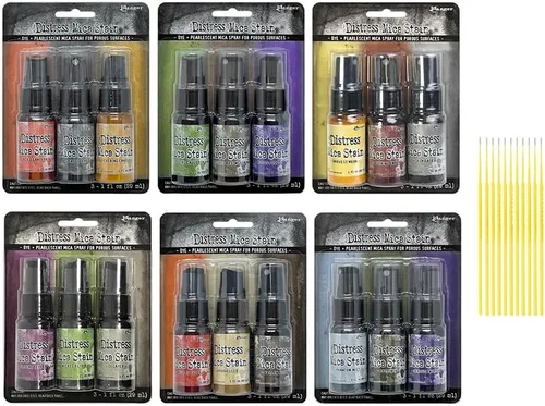 Ranger Tim Holtz - Paquete de espray de mica Distress – 18 botellas de una onza (colección completa de Halloween que incluye juegos 1, 2, 3, 4, 5 y