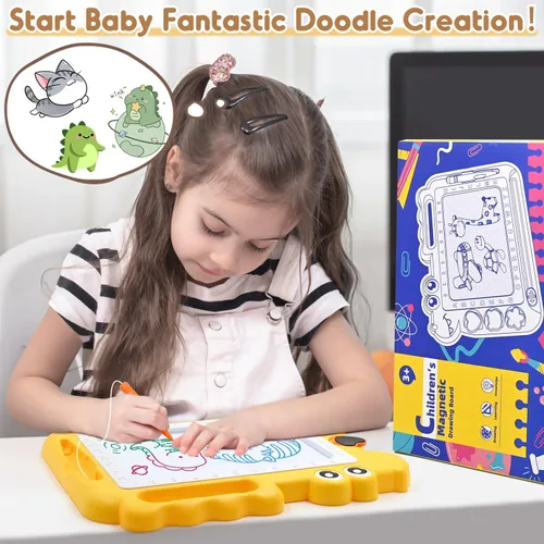 Miniatura 7 de AiTuiTui Tablero magnético de dibujo para niños pequeños, regalo para niñas y niños, escritura de bocetos a color, garabatos, juegos de viaje