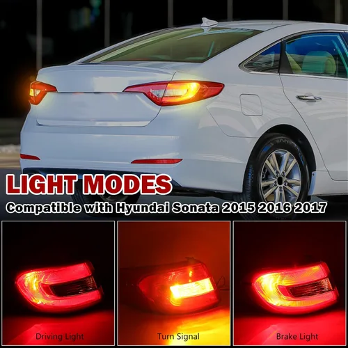 Miniatura 2 de Luz Trasera Compatible con Hyundai Sonata 2015 2016 2017 Reemplaza 92402C2000 HY2805129 (Lado Derecho del Pasajero)