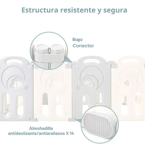Miniatura 5 de Fortella - Corral de juegos plegable Cloud Castle, patio de juegos seguro para bebés con pizarra y pared de actividades, para interiores o Gris
