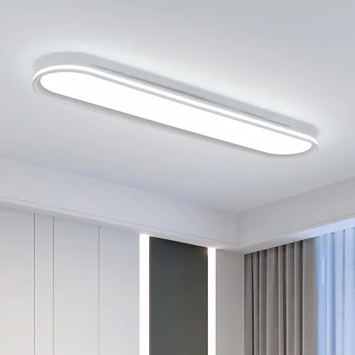 Lámpara de techo LED de metal de 37.4", delgada, iluminada por los bordes - lámparas lineales de espectro completo de 55W, 6500K, lámpara de techo