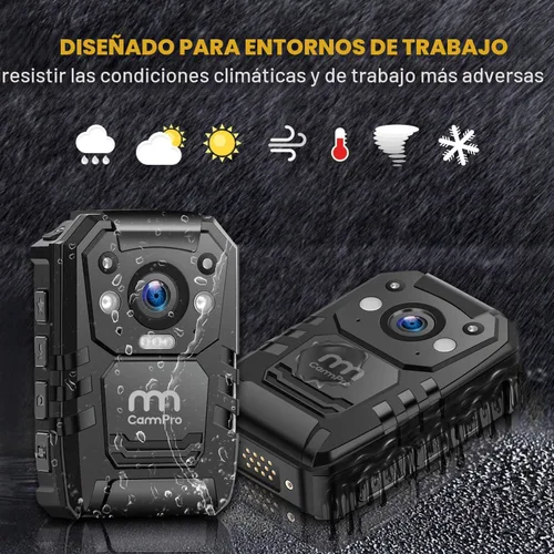 Miniatura 3 de Cámara corporal HD 1296P de policía CammPro I826, memoria 128G, cámara impermeable para vestir, cámara corporal portátil premium con grabación