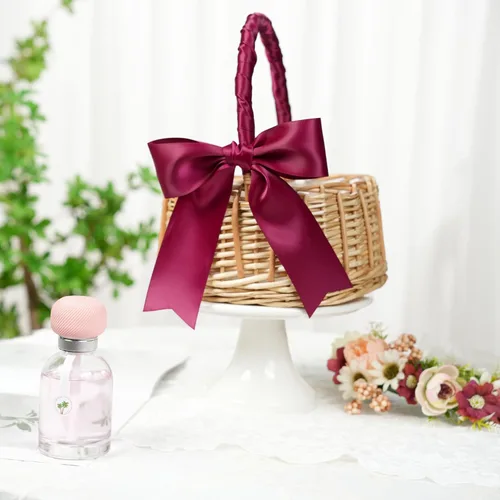 Miniatura 5 de Cinta de Satén Rojo Vino de 2 Pulgadas Cinta Gruesa de Doble Cara para Envolver Regalos Decoración de Bodas Ramo de Novia Baby Shower Decoraciones