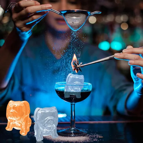 Miniatura 6 de Nax Caki Bulldog Gifts - Molde para cubitos de hielo 3D Bulldog con formas divertidas, molde de hielo grande de 2.4 pulgadas, bandejas de cubitos