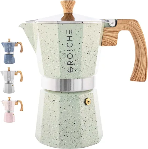 Miniatura 12 de GROSCHE Milano Cafetera Moka para Preparar Espresso en la Estufa, 9 Tazas de Café, 15.2 oz, Negro. Cafetera Cubana para Preparar Café en la Estufa