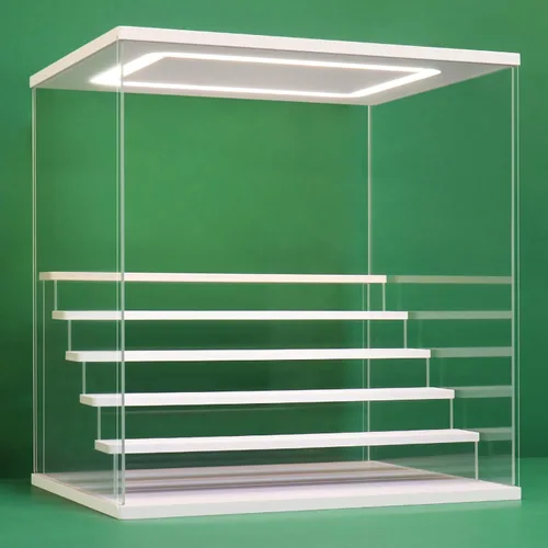 NONEMEY Caja de exhibición de acrílico transparente con luz LED de 2/3/4/5/6 niveles Caja organizadora a prueba de polvo para coleccionables (Blanco