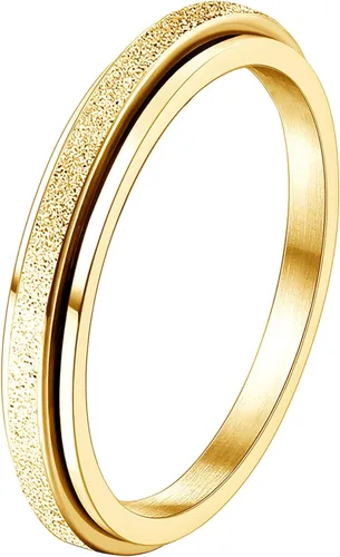 Diamday Anillos para la ansiedad para mujeres y hombres, 2 0.157 in, anillo giratorio de acero de titanio para aliviar la ansiedad y el estrés, con