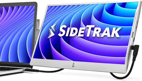 Miniatura 11 de SideTrak Extensor de Monitor Portátil Conectable Giratorio de 14 pulgadas, Pantalla Dual FHD TFT para Laptop con Soporte + Bisagra Giratoria Única