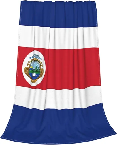 Miniatura 2 de Bonita manta de bandera de Costa Rica súper suave de 60 x 50 pulgadas para cama, sofá, silla, campamento, sala de estar y oficina Bandera de Costa