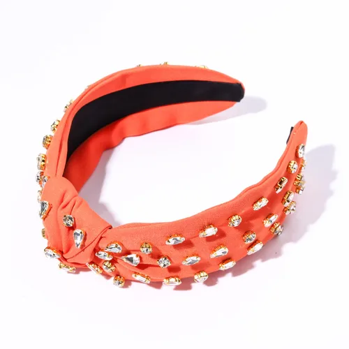 Miniatura 2 de NVENF Diadema de Bandera Americana para Mujeres Diadema del 4 de Julio Accesorios Diadema Anudada de Cristal con Diamantes de Imitación Rojo Blanco