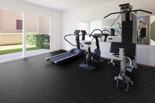Miniatura 6 de Playsafer Genaflex Lock - Azulejos de goma para gimnasio de 0.315 in (8 mm) de grosor x 20.0 in x 20.0 in, súper durables, laminados, protectores