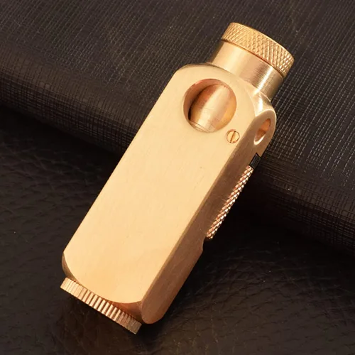 Miniatura 2 de Encendedor de queroseno de metal, rueda deslizante anticuada, con personalidad creativa, encendedor de latón para colección/decorativo/regalo/regalo