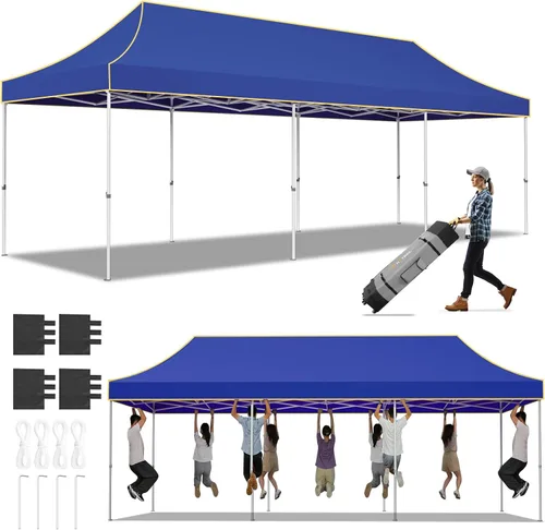 Miniatura 32 de Hoteel 10x15 Pop Up Canopy Tent Heavy Duty with 4 Sidewalls, Waterproof Party Tent, Easy Set-up Commercial Instant Tents with Roller Bag & Sandbags