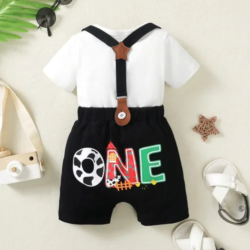 Miniatura 3 de Traje de primer cumpleaños de granja para bebé niño