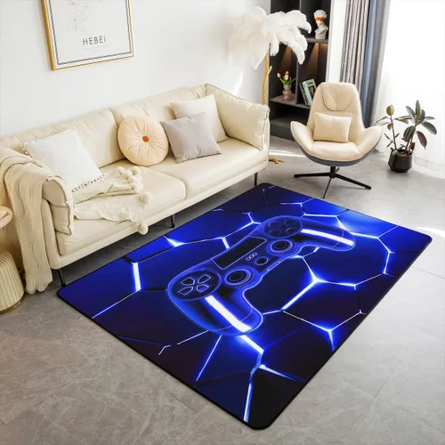 Miniatura 20 de Feelyou Alfombra de sala de estar, 3 x 5 pies, diseño geométrico para niños, diseño moderno a rayas, para interiores, antideslizante, con diseño