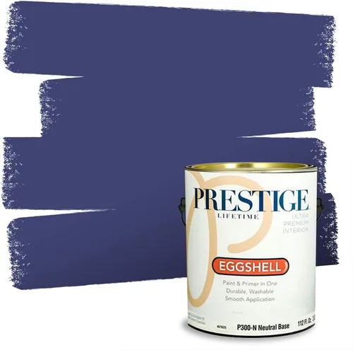 Miniatura 153 de Prestige Paints. - Base y pintura para exteriores en un solo galón, 1 galón. plano, comparable con Sherwin Williams Topsail. SW6799-PCM