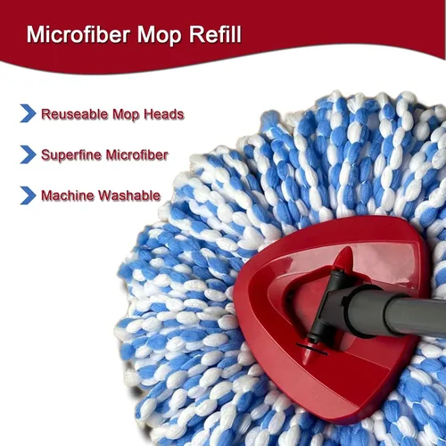 Miniatura 2 de Juego de 6 cabezales giratorios de repuesto compatibles con RinseClean 2 Tank System Repuestos de mopa giratoria de microfibra (6)