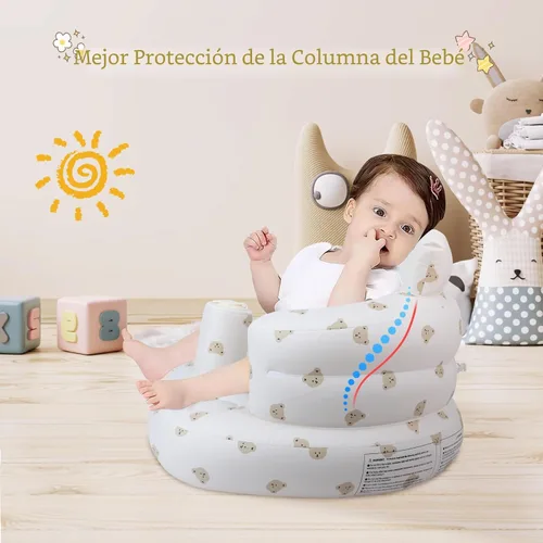 Miniatura 5 de EKEPE Asiento inflable para bebé con ventosas para bebés de 3 meses en adelante, asientos de piso para bebé para sentarse con bomba de aire