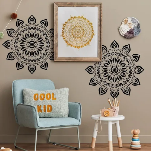 Miniatura 6 de 8 Piezas Plantillas de Pintura de Mandala - Plantillas Reutilizables de Diseño Floral para Pared DIY, Azulejos, Muebles, Lienzo, Decoración