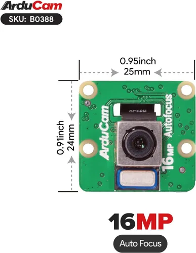 Miniatura 2 de Arducam Kit de cámara cuádruple de enfoque automático de 16 MP para Raspberry Pi, cámara Pi sincronizada con enfoque automático IMX519 de 16 MP
